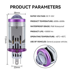 Nouveau design, phares LED H4 Plug and Play, mini projecteur LED en aluminium, antibrouillard à double faisceau, ampoules de phares LED pour voiture, Canbus - Product Image 3