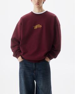 2024 nueva tendencia de alta calidad personalizada OEM hombres holgado ajustado impreso Casual sudadera 100% algodón pulóver Terry de talla grande forro - Product Image 6