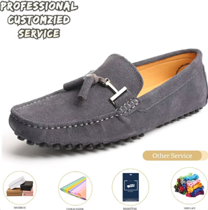 أحذية من الشركة المصنعة للبيع المباشر ممتازة جلد الغزال الصناعي الأخفاف الانزلاق على أحذية قارب الرجال الخف مخصص - Product Image 5