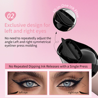 Crayon Eyeliner Liquide Noir Mat Minéral 2-en-1 Imperméable Longue Tenue Personnalisable Double Pointe Rotative avec Tampon