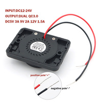Chargeur rapide double port DC 12V-24V à montage en surface 4.8A QC3.0 USB-C pour voiture avec lumière LED