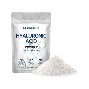 Poudre d'acide hyaluronique de qualité alimentaire moléculaire en vrac en gros Lifeworth avec blanchiment de la peau au collagène