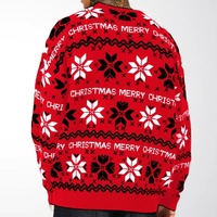 Pull de Noël personnalisé avec logo OEM, en tricot jacquard, col rond, pour homme, style « Ugly Christmas Sweater »