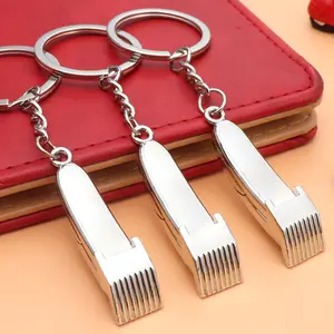 Sèche-cheveux Porte-clés en métal Peigne Ciseaux Pendentif Porte-clés Sac Ornement Suspendu Cadeau pour Coiffeur Mode Barbier Coiffeur