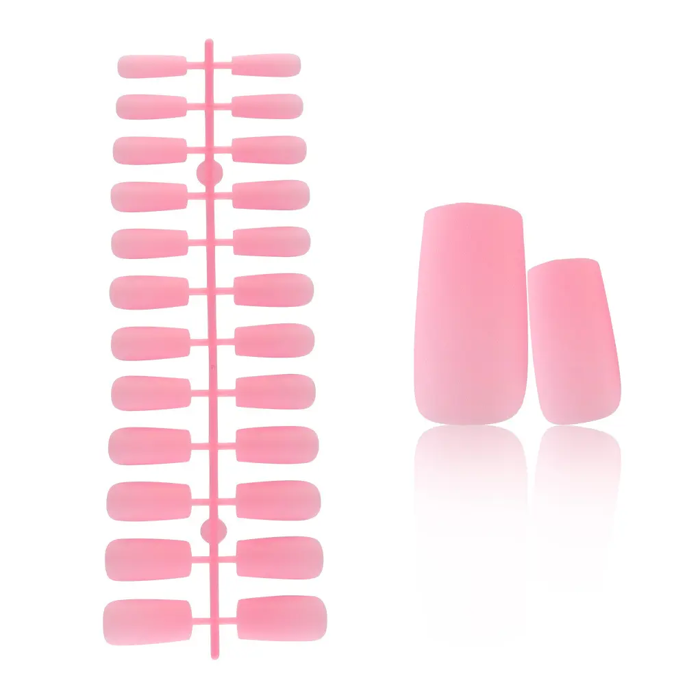 Fast Delivery High Quality nail Art Supplies Matte Square 24Pcs Solid Color Full Cover DIY Press On False Nails