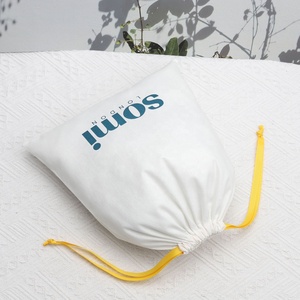 Biểu Tượng Tùy Chỉnh Đôi Chuỗi Giày Bụi Mua Sắm Túi Bông Vải Lanh Túi Bụi Tái Chế Mềm Cotton Muslin Dây Kéo Pouch - Product Image 3