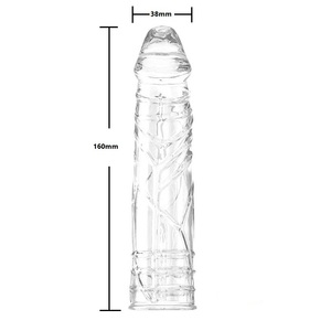 Préservatif en silicone transparent réutilisable, housse <span class=keywords><strong>de</strong></span> protection lavable, boîte <span class=keywords><strong>de</strong></span> jouets sexuels pour homme, ensemble complet - Product Image 1