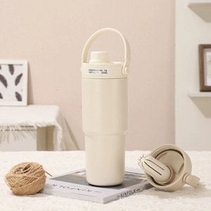 Customized <b>Large</b> Capacity for Insulated Stainless Steel Travel <b>Mug</b> Straw Handle Portable Car-Mounted for Travel Water Bottles - Product Image 2