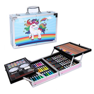145 pièces de kits d'art professionnels de luxe, crayons, stylos à aquarelle <span class=keywords><strong>et</strong></span> outils de <span class=keywords><strong>peinture</strong></span>, boîtes en aluminium, ensemble cadeau parfait pour les enfants - Product Image 1