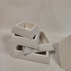 Caja de Regalo de Lujo con Forma de Pirámide para Dulces, con Cinta Reciclada y Laminado Mate, Colorida, para Bodas - Product Image 6