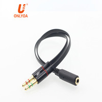 Shinooa — adaptateur de câble Audio stéréo avec Jack 3.5mm, 20cm, 1 femelle à 2 mâle, séparateur de micro, casque d'écouteurs