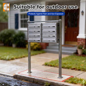 8 मेल भंडारण इकाइयों के साथ मुफ्त स्थायी स्टेनलेस स्टील अपार्टमेंट मेलबॉक्स - Product Image 3