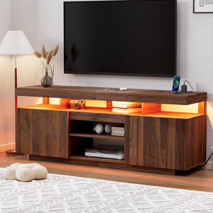 <span class=keywords><strong>TV</strong></span> moderna Stand alto centro di intrattenimento con prese di corrente e luce <span class=keywords><strong>LED</strong></span> <span class=keywords><strong>TV</strong></span> Stand Cabinet per soggiorno - Product Image 3