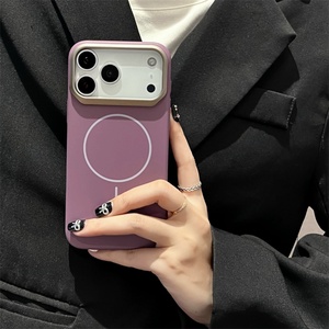 เคสโทรศัพท์แม่เหล็กแบบวงแหวนบาง สีพื้น สำหรับ iPhone 11 12 13 14 15 16 17 Pro Max 17Air ป้องกันการตกกระแทก - Product Image 4
