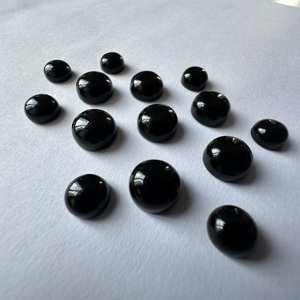 Élégant cabochon rond en onyx noir 100 % naturel TFH, qualité AAA, poli à la main, de 4 mm à 20 mm, pour la création de bijoux - Product Image 3