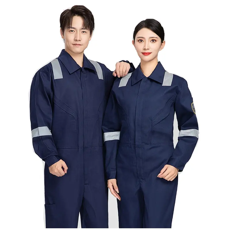 Tùy chỉnh chống cháy chất lượng vải một mảnh làm việc mặc cao VIS dải phản quang an toàn bộ quần áo unisex làm việc đồng phục