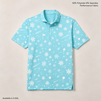 Kaos Polo Golf Polyester Berkualitas Tinggi 4 Arah Stretch, Logo Kancing Custom, Cepat Kering, Slim Fit, Kaos Polo Pria