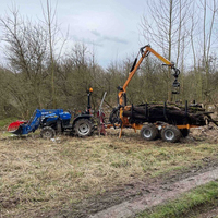 Remorque agricole avec grue de chargement de bois hydraulique PTO, livraison gratuite, à vendre