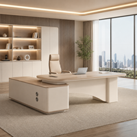 Bureau de direction en L personnalisé, ensemble de bureau moderne pour PDG avec armoire de rangement, fourniture directe du fabricant