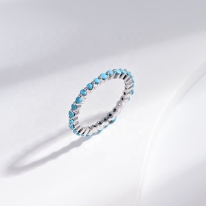 factory price plata 925 <b>silver</b> blue zircon open <b>ring</b> everyday wear gold plated summer Turquoise simple <b>stacking</b> girls <b>rings</b> - Product Image 2