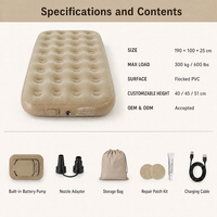 Matelas Gonflable Deluxe Sunshine 40 Trous pour un Confort Optimal, Pliable, à Montage Rapide, avec Pompe Intégrée, Idéal pour Chambre et Extérieur