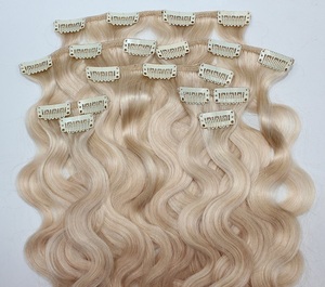 Clip trong 7 Bộ Bán buôn dệt Curl phần mở rộng tóc 100 gam sắt Remy viring tóc con người - Product Image 3