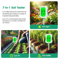 Détecteur de fertilité 7 en 1, pH, humidité, lumière, température ambiante, humidité de l'air, analyseur de sol multifonction, modèle de mesure de l'analyse du sol