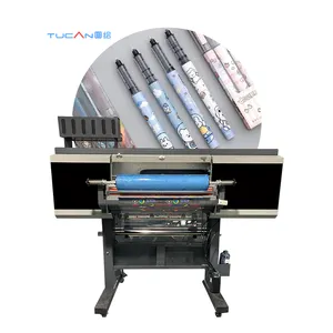 Mesin printer dtf uv led 30cm 60cm XP600 I3200 mesin cetak digital stiker kristal uv untuk ponsel casing cangkir bungkus UV DTF