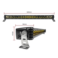 Nouvelle barre lumineuse LED de conduite pour voiture, 200W, 20 pouces, à faisceau unique (phares de croisement/route), en aluminium mince, blanc et ambre