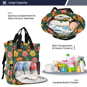 Bolsas de Pañales Impermeables con Diseño de Flores de Puakenikeni Hawaianas, Mochila Portátil para Bebés, Bolsas de Viaje para Mamás - Product Image 5