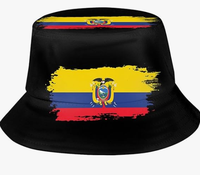 Gorras deportivas de poliéster con impresión completa de logotipo personalizado, sombrero de cubo de Ecuador para viajes, playa, pesca, Camping