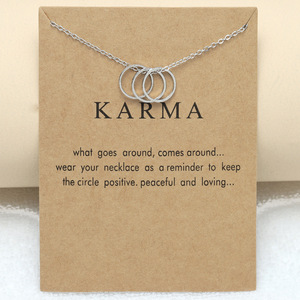 Nueva moda aleación lindo elegante <span class=keywords><strong>Simple</strong></span> Karma deseo brillo libre suerte colgante collares para mujeres accesorios de moda joyerí<span class=keywords><strong>a</strong></span> - Product Image 5