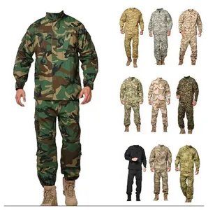 Seragam Perlengkapan Taktis Pria, Jaket Taktis dan Celana Camo Hunting ACU Seragam 2PC Set Pakaian Latihan