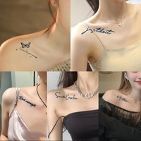 Stiker Tato Semi Permanen Mini Minimalis Tahan Air Tahan Lama Tinta Biru Tato Temporer