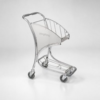 Carrito de Equipaje de Tres Ruedas Pingfang con Logotipo Personalizado, Carro de Acero Inoxidable para Aeropuerto, Precio Competitivo