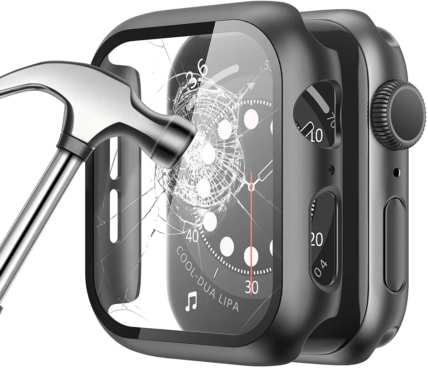 Kaca + Penutup untuk Jam Tangan Apple, Pelindung Layar Aksesori Tahan Guncangan 45 41 44 40 42 38 MM Seri 3 4 5 6 SE 7