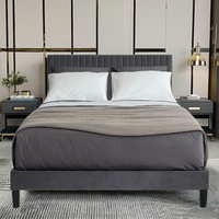Ensemble de lit moderne King Size Linge de lit rembourré de luxe Tête de lit amovible en tissu Lit rembourré
