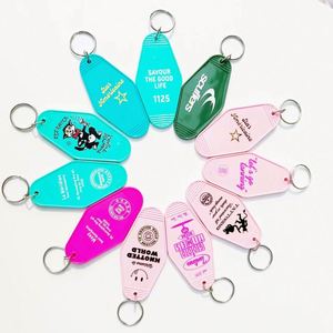Supplier Custom Design Logo Retro Hotel Keychain Motel Keychain with Keyrings Room Number Key Chain - Product Image 3