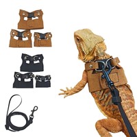 Harnais en PU solide et tendance pour petits animaux et reptiles, réglable, type séparé avec décoration foulard