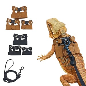 Imbracatura Regolabile in PU Solido con Corda a Strappo e Decorazione a Sciarpa per Piccoli Animali Domestici e Rettili, Modello Divisibile - Product Image 1