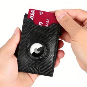 2024 New Intelligent Men's Ultra-Thin Metal Leather <b>Wallet</b> -Up RFID Card Holder Elastic Band for <b>Passport</b> Use Clip Closure - Product Image 3