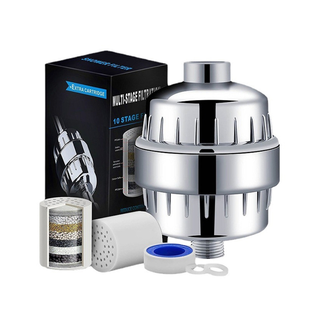 High Output Household Plastic Shower Head Filter Removes Chlorine & Fluoride for Hard Water with Easy Installation