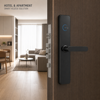 Serrure de porte intelligente en alliage d'aluminium avec carte-clé RFID pour hôtel, logiciel de gestion gratuit, pour hôtel, appartement, porte en bois ou en acier