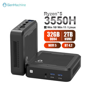 Genmachine AMD <span class=keywords><strong>Ryzen</strong></span> 5 <span class=keywords><strong>3550H</strong></span> Quad Core DDR4 RAM SSD Mini PC Win11ใหม่ WiFi5 BT 4.2 2 * USB3.0 2 * USB2.0 1G LAN Dual Display จากโรงงาน - Product Image 1