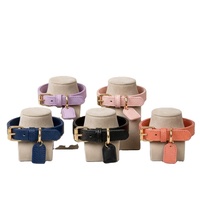 Ensemble laisse et collier pour chien en cuir personnalisé, accessoires en métal doré, collier pour chien en cuir synthétique/végétalien avec clous, noir, rose, rouge
