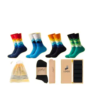 Wholesale Socks Manufacturer Custom Designer Logo Happily Slouch Women Men Unisex Combed Cotton Winter Custom Socks