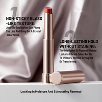 BioLip Serum Lippenstift 5 Farben Glasartiger Plumping-Glanz Keine Fleckenbildung Peptid-Boost für Kollagen Vitamin E Private Label Lippenstift