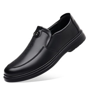 Mocasines de Cuero Genuino para Hombre, Punta Redonda, Sin Cordones, Suela Suave, Cómodos, Casuales de Negocios, para Todas las Temporadas - Product Image 5