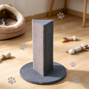 Tiragraffi per Gatti in Legno Moderno Triangolare da Interno con Base Stabile, Resistente ai Graffi, Protezione per Mobili, per Allungamento Gatto - Product Image 2