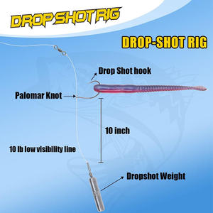 Pesca Drop Shot Rigs Wacky Hooks <span class=keywords><strong>Sinker</strong></span> Weights Fluorocarbon <span class=keywords><strong>Line</strong></span> Swivel para Bass - Product Image 2